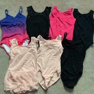 Girls Size 6/7 dance clothes lot of 12 items